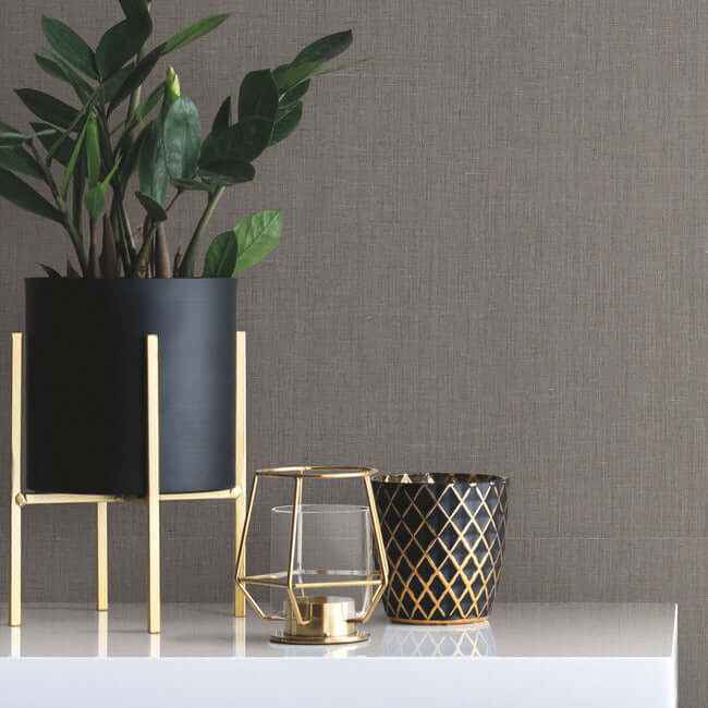 Crosshatch String Black & Grey Wallpaper - York Wallcoverings - VG4412 - York Wallcoverings Wallpaper