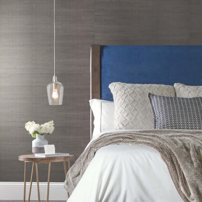 sisal-grasscloth-silver-metallic-wallpaper-york-wallcoverings-vg4418 - York Wallcoverings Wallpaper