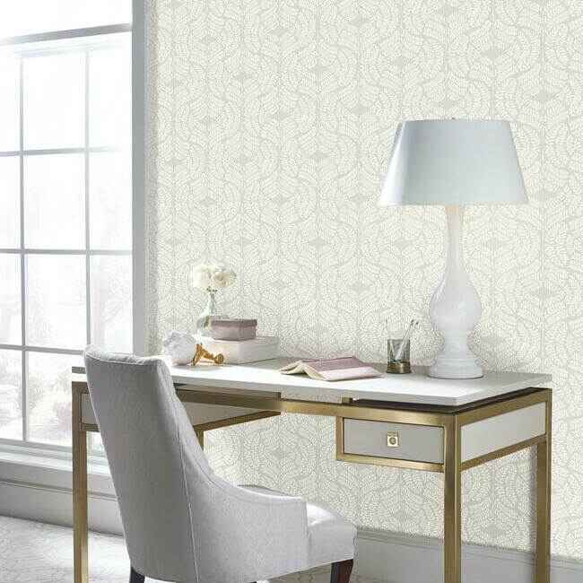 Fern Tile Light Grey Wallpaper - York Wallcoverings - TL1945 - York Wallcoverings Wallpaper