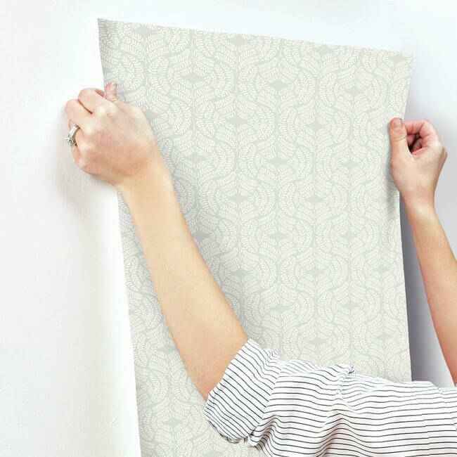 Fern Tile Light Grey Wallpaper - York Wallcoverings - TL1945 - York Wallcoverings Wallpaper