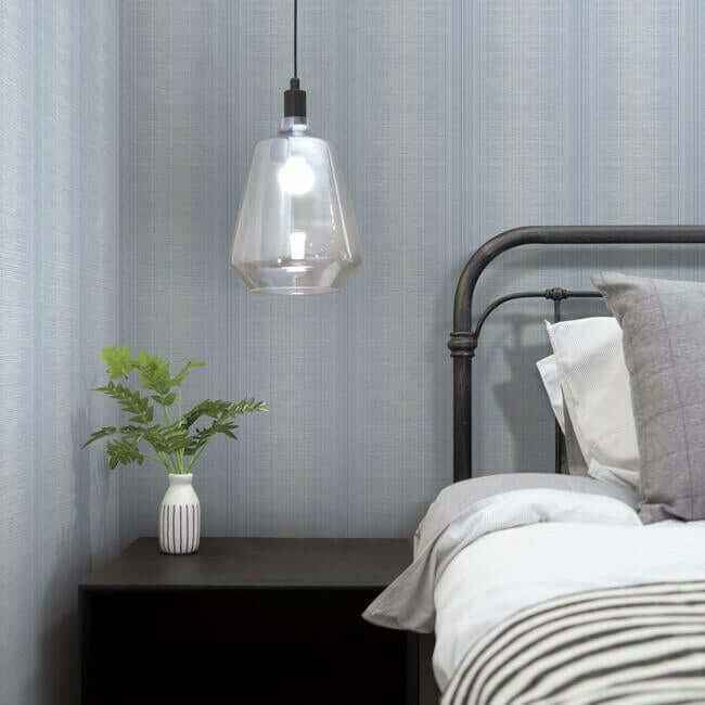 Silk Weave Stripe Blue Wallpaper - York Wallcoverings - TL1960 - York Wallcoverings Wallpaper