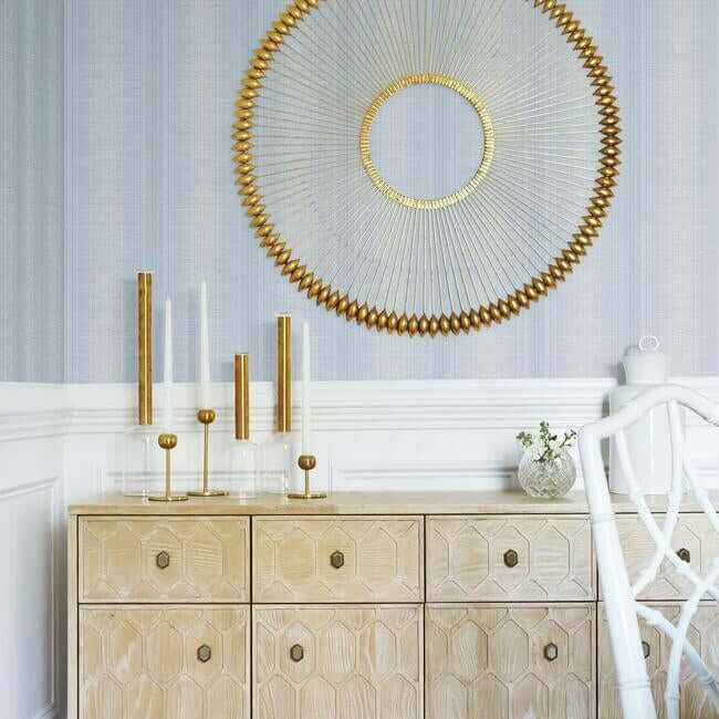 Silk Weave Stripe Blue Wallpaper - York Wallcoverings - TL1960 - York Wallcoverings Wallpaper