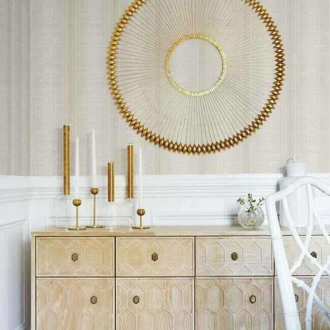 Silk Weave Stripe Light Brown Wallpaper - York Wallcoverings - TL1959