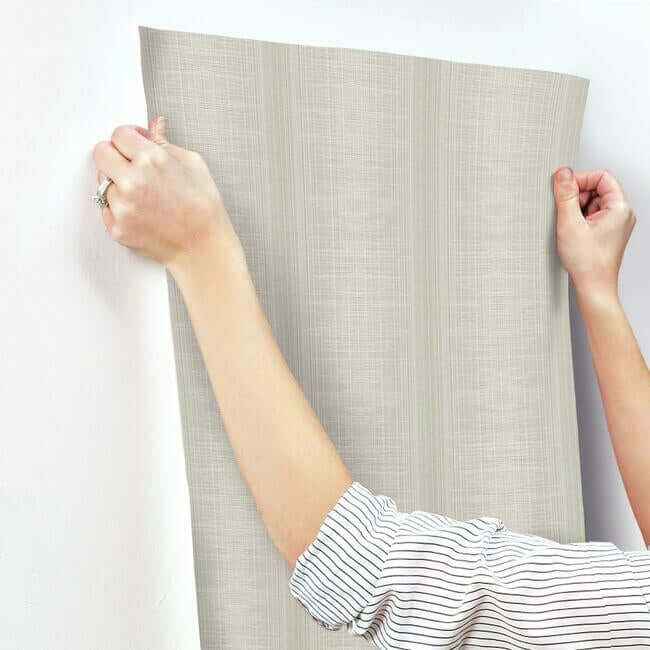 Silk Weave Stripe Light Brown Wallpaper - York Wallcoverings - TL1959 - York Wallcoverings Wallpaper