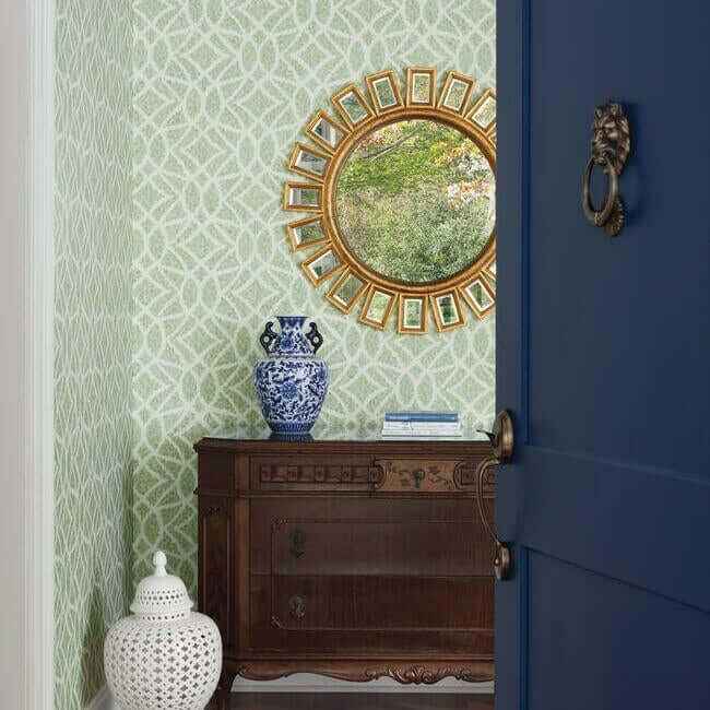 Boxwood Garden Green Wallpaper - York Wallcoverings - GR5972 - York Wallcoverings Wallpaper