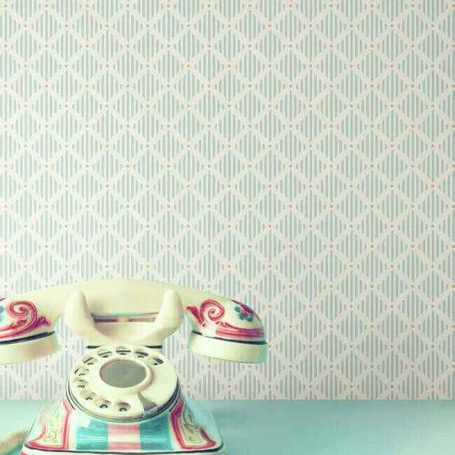 Diamond Gate Blue & Taupe Wallpaper - York Wallcoverings - GR6001 - York Wallcoverings Wallpaper