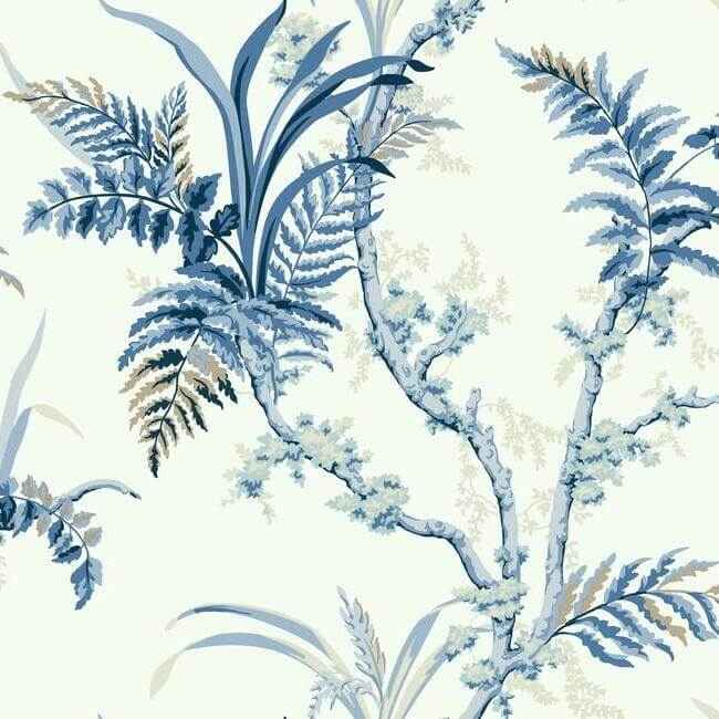Enchanted Fern Blue Wallpaper - York Wallcoverings - GR5994