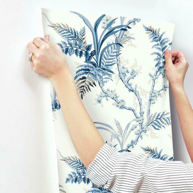 enchanted-fern-wallpaper-blues-york-wallcoverings-gr5994 - York Wallcoverings Wallpaper