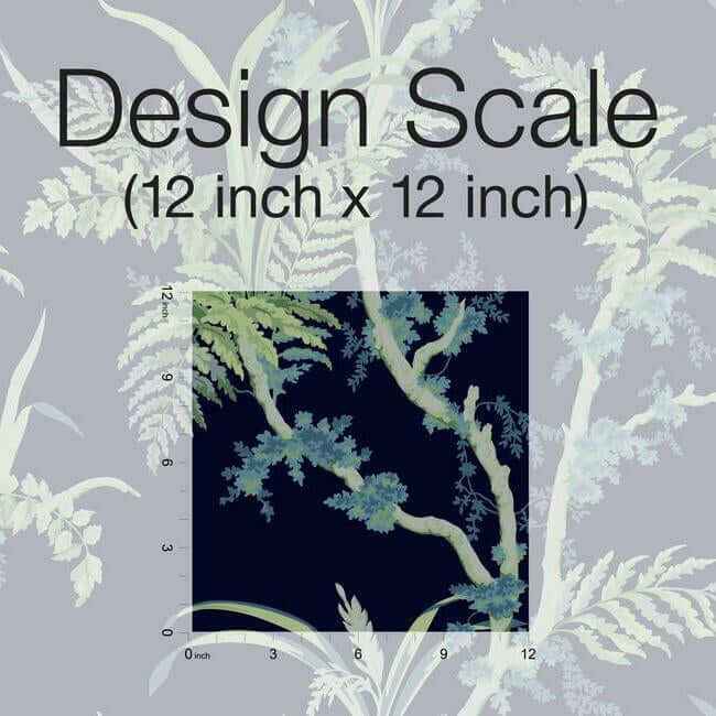 Enchanted Fern Navy & Green Wallpaper - York Wallcoverings - GR5996 - York Wallcoverings Wallpaper