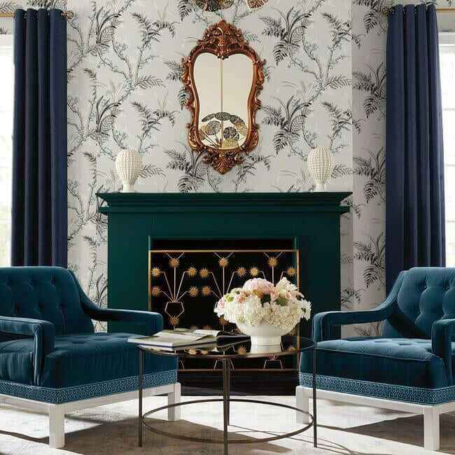 Enchanted Fern Grey & Beige Wallpaper - York Wallcoverings - GR5995 - York Wallcoverings Wallpaper