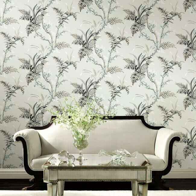 Enchanted Fern Grey & Beige Wallpaper - York Wallcoverings - GR5995 - York Wallcoverings Wallpaper