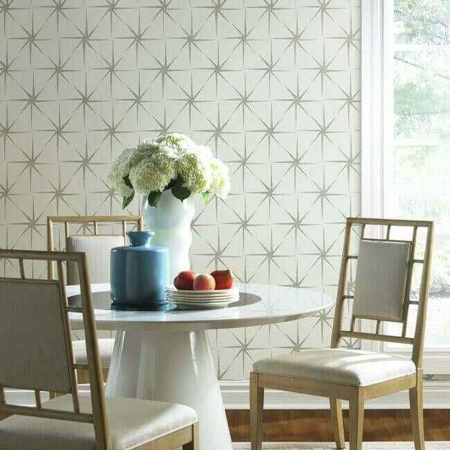 Evening Star Silver Wallpaper - York Wallcoverings - GR5943