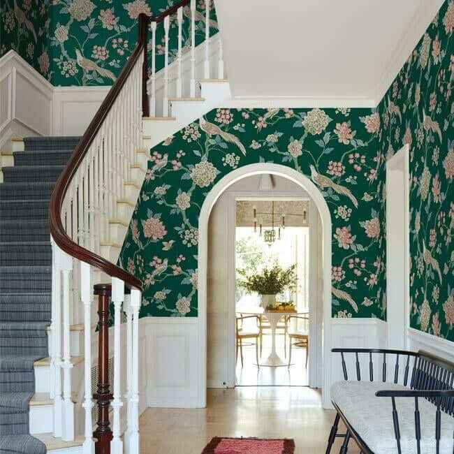 Fanciful Dark Green Wallpaper - York Wallcoverings - GR5931