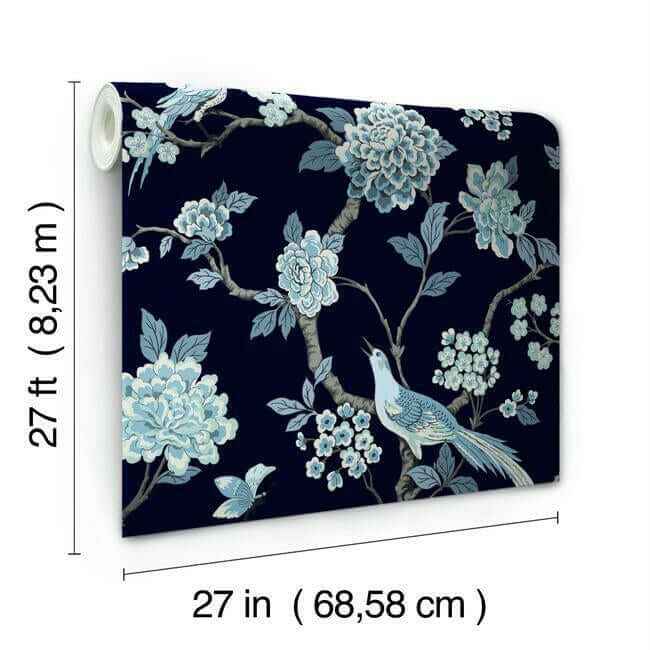 Fanciful Navy Wallpaper - York Wallcoverings - GR5934 - York Wallcoverings Wallpaper