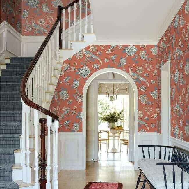Fanciful Orange Wallpaper - York Wallcoverings - AF1902