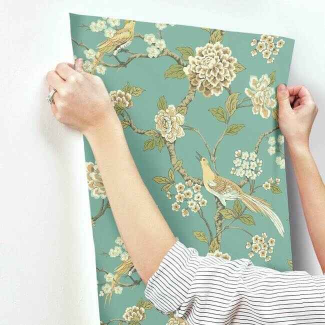 Fanciful Teal Wallpaper - York Wallcoverings - AF1901 - York Wallcoverings Wallpaper