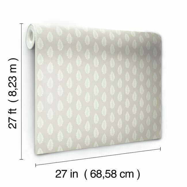 leaf-pendant-grey-wallpaper-york-wallcoverings-gr5962 - York Wallcoverings Wallpaper