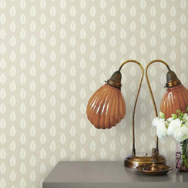 leaf-pendant-linen-wallpaper-york-wallcoverings-gr5964 - York Wallcoverings Wallpaper