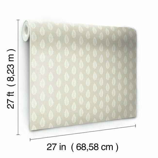 Leaf Pendant Linen Wallpaper - York Wallcoverings - GR5964 - York Wallcoverings Wallpaper
