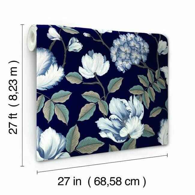 Morning Garden Navy Wallpaper - York Wallcoverings - GR5902 - York Wallcoverings Wallpaper