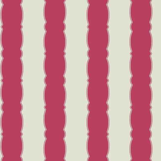 Scalloped Stripe Red Wallpaper - York Wallcoverings - GR6011