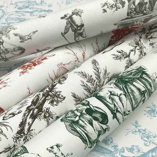 Seasons Toile Brown Wallpaper - York Wallcoverings - GR5921 - York Wallcoverings Wallpaper