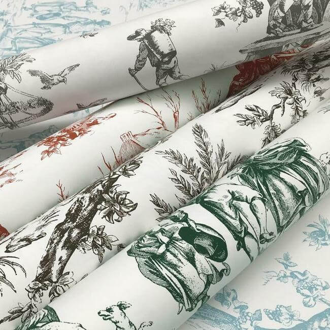 seasons-toile-grey-wallpaper-york-wallcoverings-gr5922 - York Wallcoverings Wallpaper