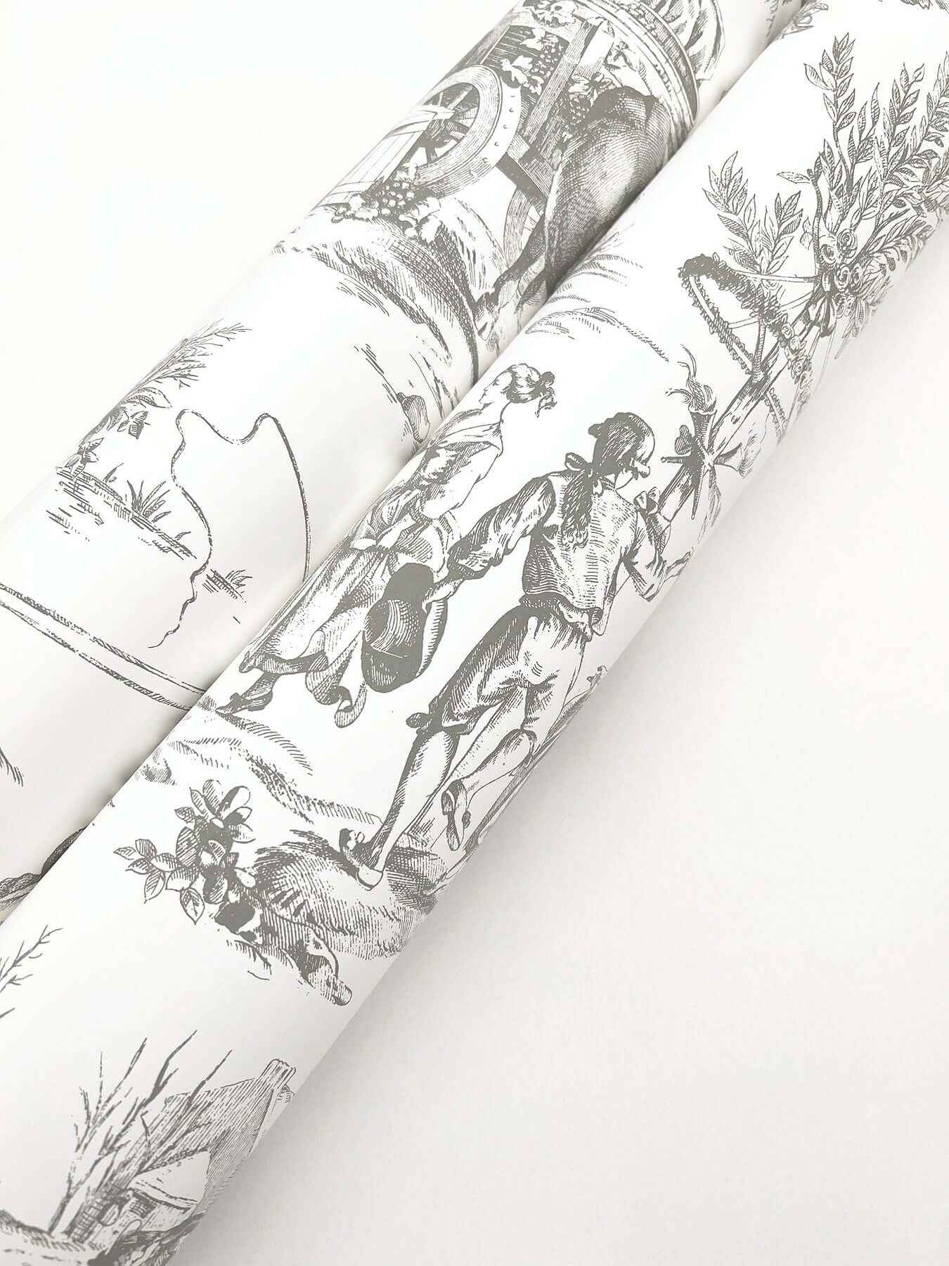 Seasons Toile Grey Wallpaper - York Wallcoverings - GR5922 - York Wallcoverings Wallpaper