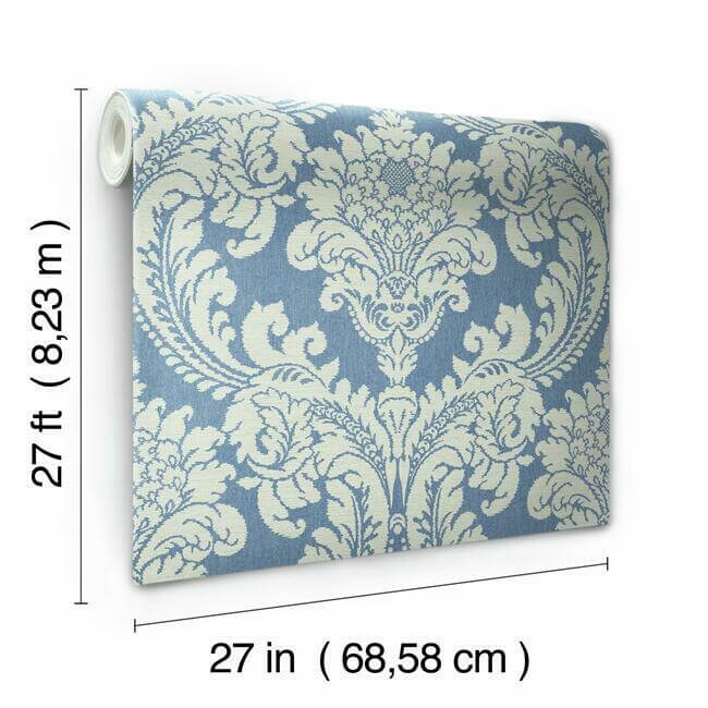 tapestry-damask-blue-wallpaper-york-wallcoverings-gr6024 - York Wallcoverings Wallpaper