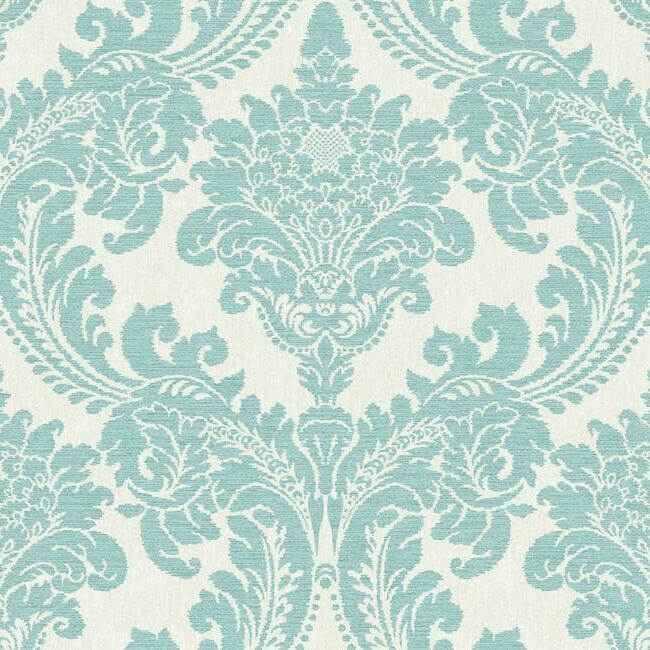 Tapestry Damask Teal Wallpaper - York Wallcoverings - GR6025 - York Wallcoverings Wallpaper