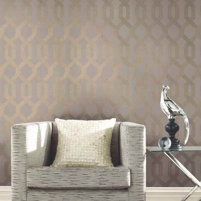 Viva Lounge Gold Metallic Wallpaper - York Wallcoverings - Y6221201 - York Wallcoverings Wallpaper