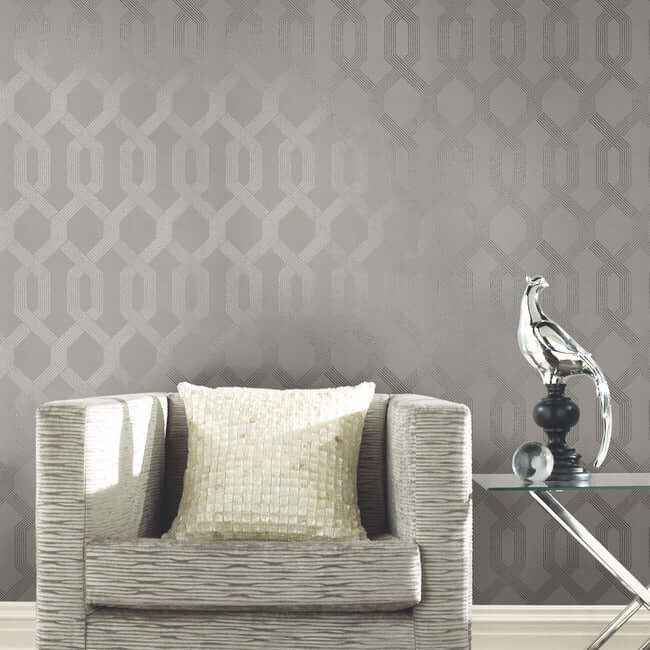 Viva Lounge Silver Metallic Wallpaper - York Wallcoverings - Y6221204 - York Wallcoverings Wallpaper