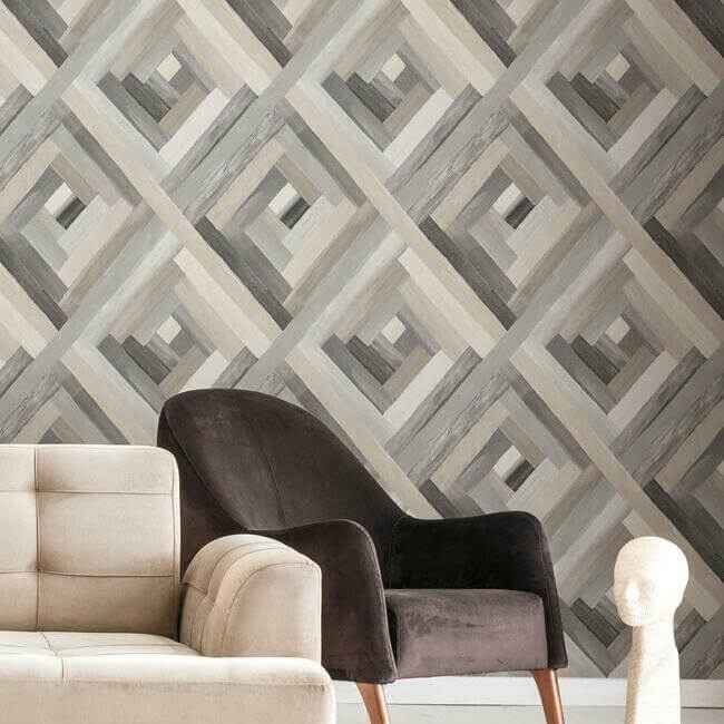 Wynwood Geometric Grey Wallpaper - York Wallcoverings - UC3834 - York Wallcoverings Wallpaper