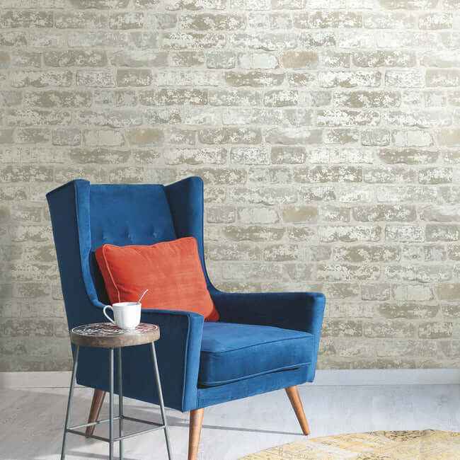 Up the Wall Off White & Grey Wallpaper - York Wallcoverings - RB4304 - York Wallcoverings Wallpaper