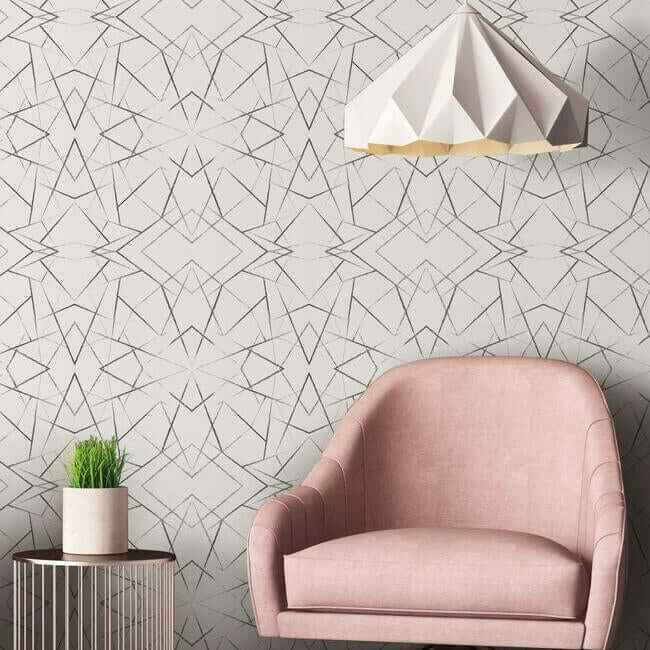 Geo Diamond Black Wallpaper - York Wallcoverings - UC3847 - York Wallcoverings Wallpaper