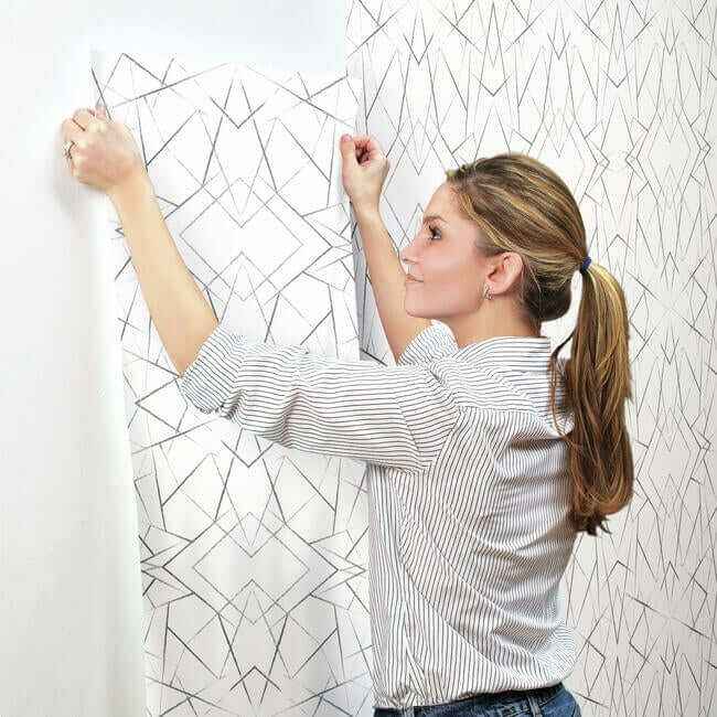 Geo Diamond Black Wallpaper - York Wallcoverings - UC3847 - York Wallcoverings Wallpaper