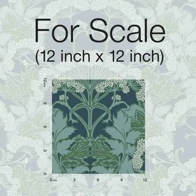 Yarrow Nouveau Blue & Green Wallpaper - York Wallcoverings - NV5558 - York Wallcoverings Wallpaper