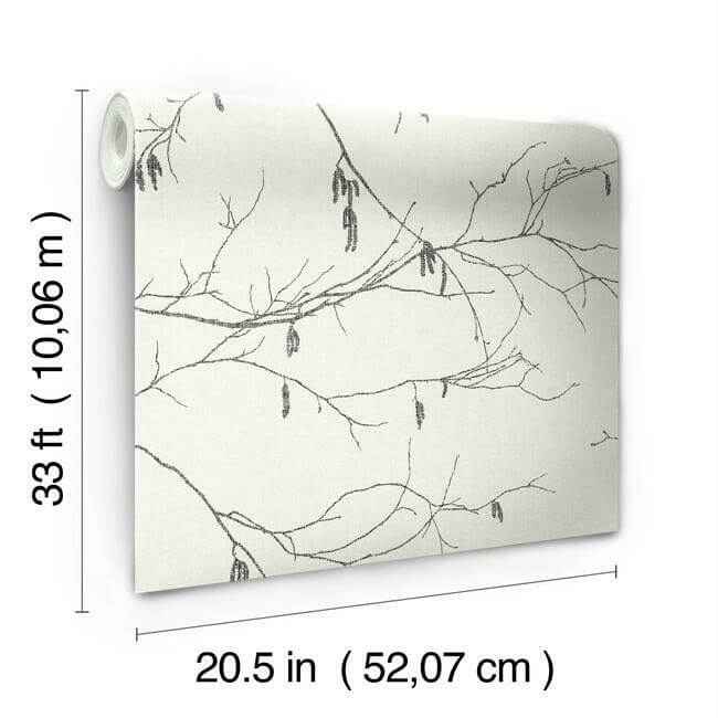 Winter Branches White Wallpaper - York Wallcoverings - NR1524 - York Wallcoverings Wallpaper