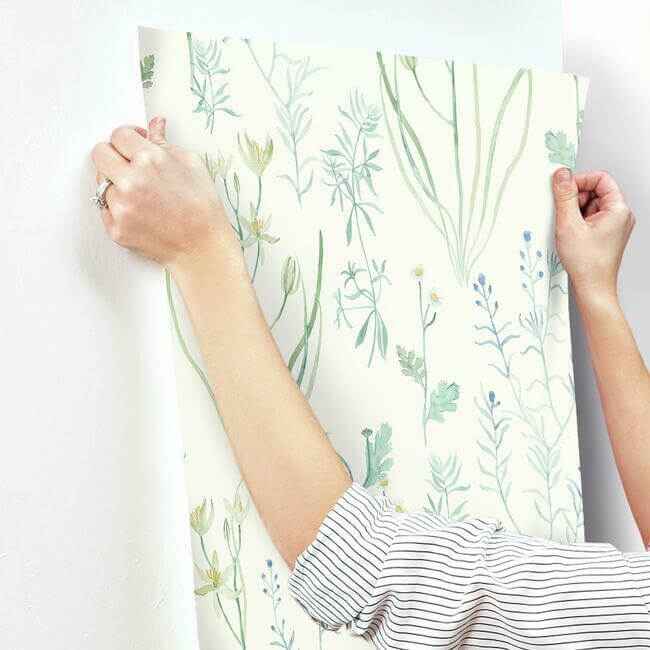 Alpine Botanical White Wallpaper - York Wallcoverings - NR1566 - York Wallcoverings Wallpaper
