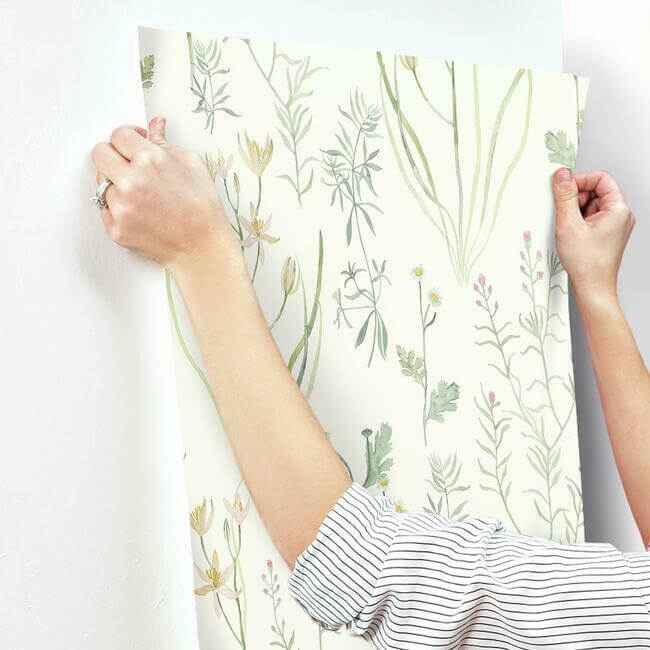 Alpine Botanical White Wallpaper - York Wallcoverings - NR1565 - York Wallcoverings Wallpaper