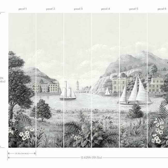 Safe Harbor Grey Wall Mural - York Wallcoverings - MU0319M - York Wallcoverings Wallpaper