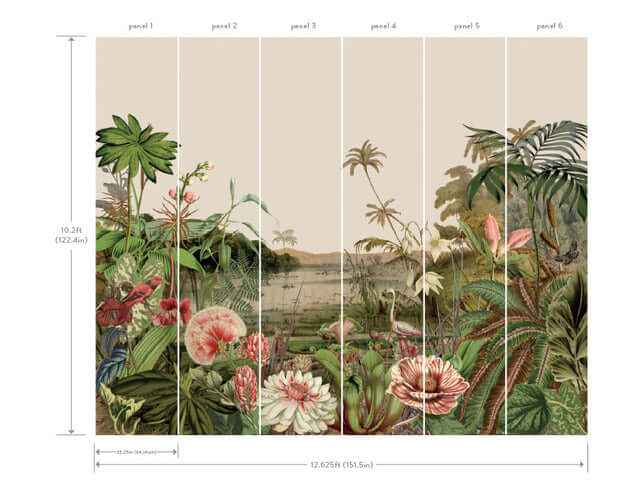 Floating Gardens Green Wall Mural - York Wallcoverings - MU0262M - York Wallcoverings Wallpaper