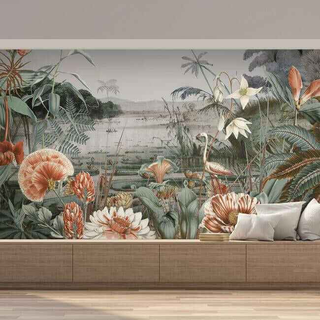 Floating Gardens Green Wall Mural - York Wallcoverings - MU0262M - York Wallcoverings Wallpaper