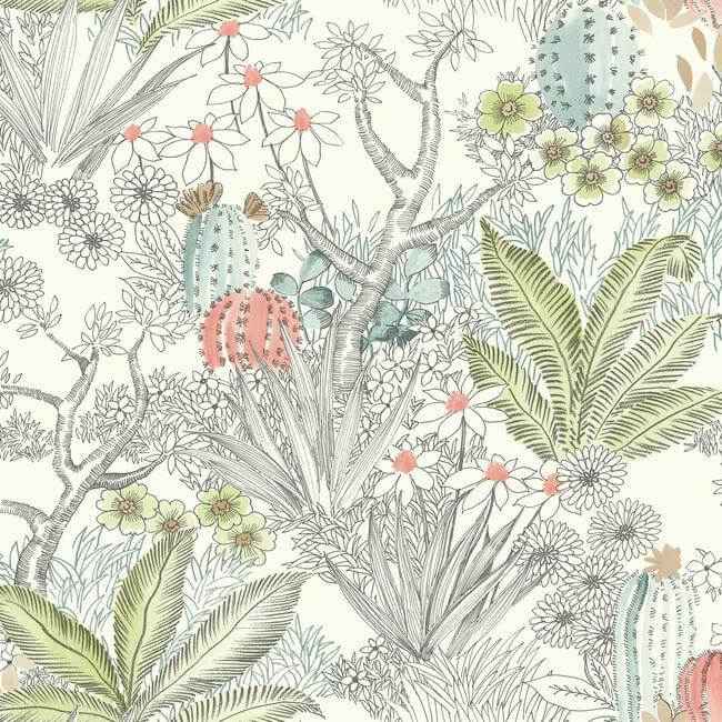 Flowering Desert Grey Wallpaper - York Wallcoverings - ON1613 - York Wallcoverings Wallpaper