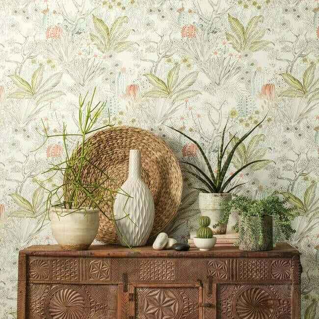 Flowering Desert Grey Wallpaper - York Wallcoverings - ON1613 - York Wallcoverings Wallpaper