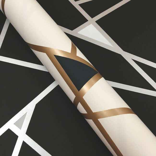 Prismatic Black & Silver Wallpaper - York Wallcoverings - BW3985 - York Wallcoverings Wallpaper