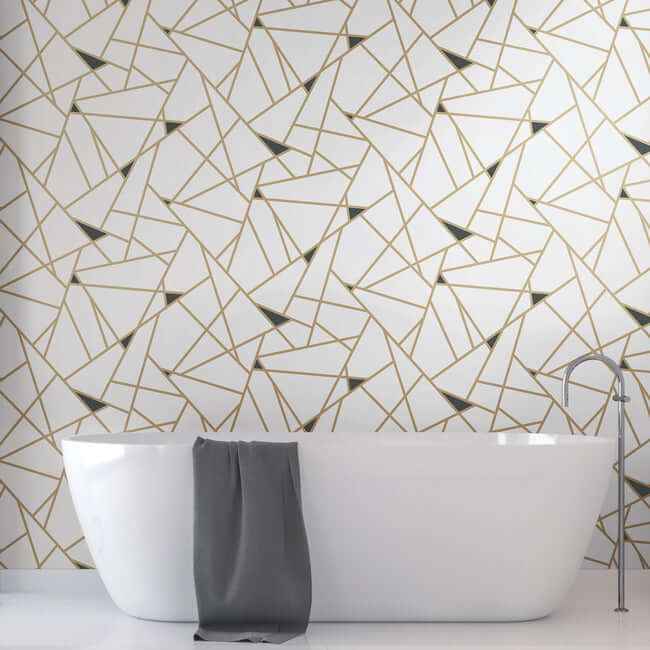 Prismatic Gold & Black Wallpaper - York Wallcoverings - RY2702 - York Wallcoverings Wallpaper