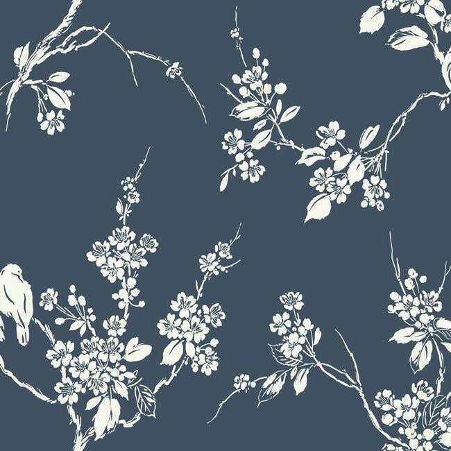 imperial-blossoms-branch-wallpaper-navy-york-wallcoverings-ss2592