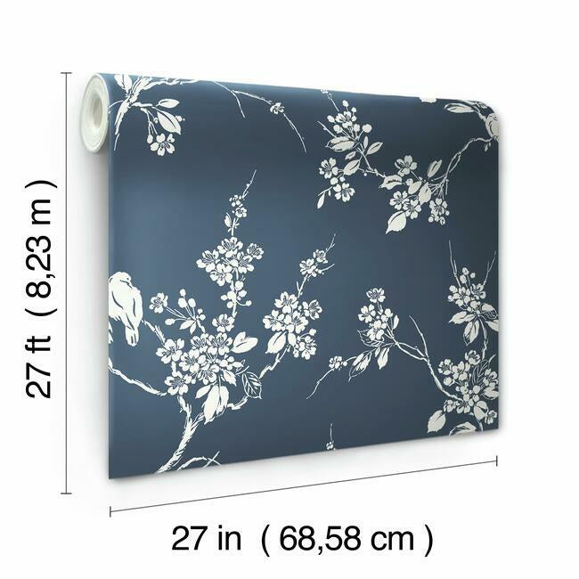 imperial-blossoms-branch-wallpaper-navy-york-wallcoverings-ss2592