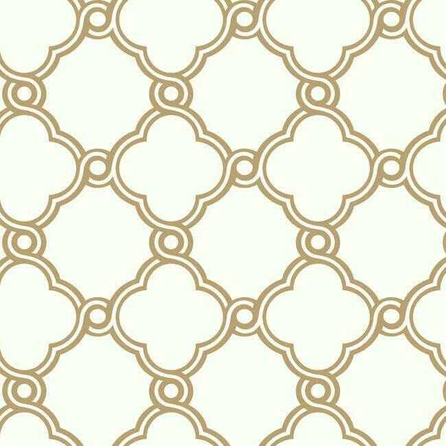 Open Trellis Gold Metallic Wallpaper - York Wallcoverings - SS2510